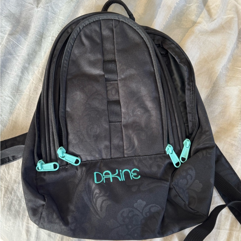 Dakine Black Backpack with Teal Accents